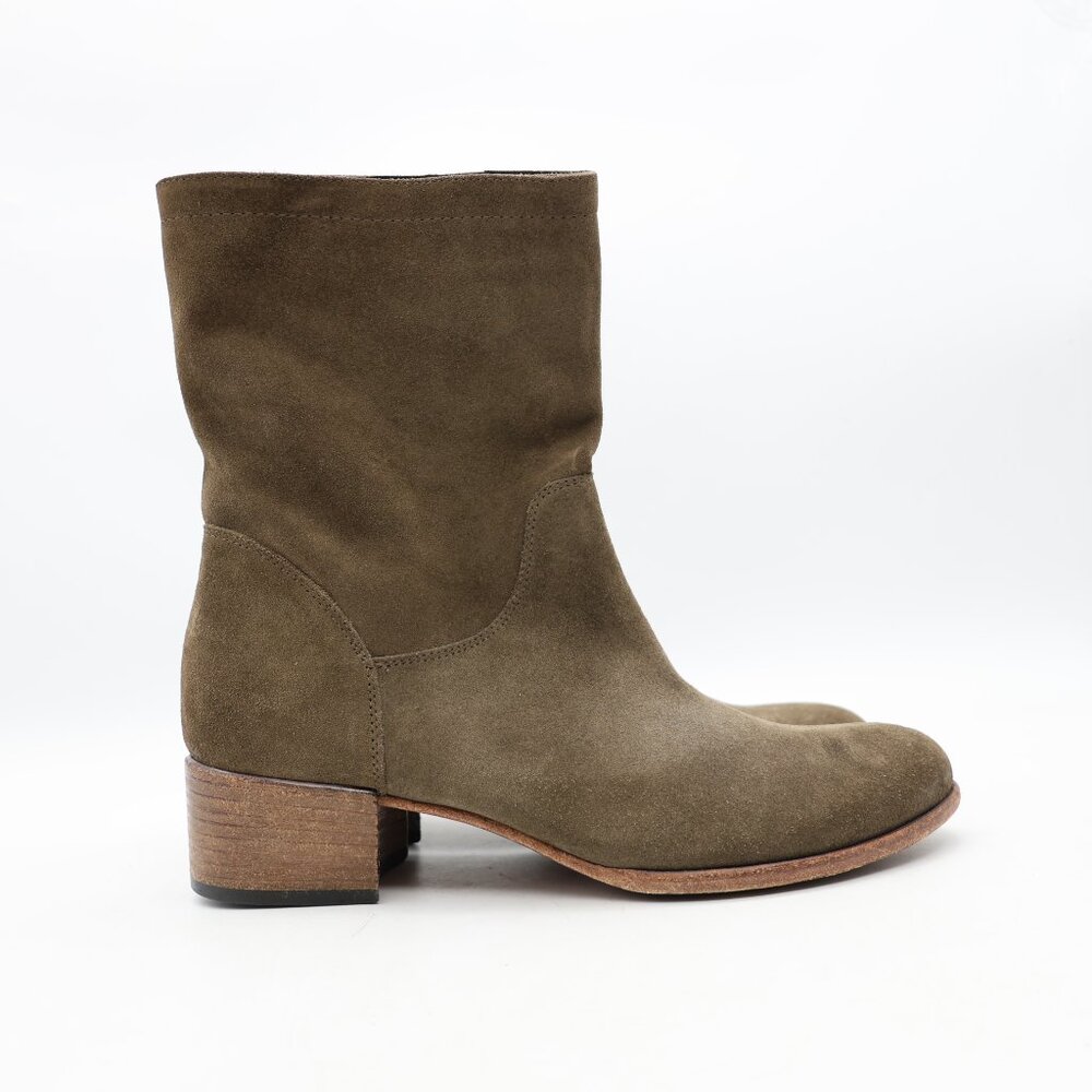 Alberto Fermani Olive Green Suede Women's EU Size 38 Pull On Boots Made in Italy